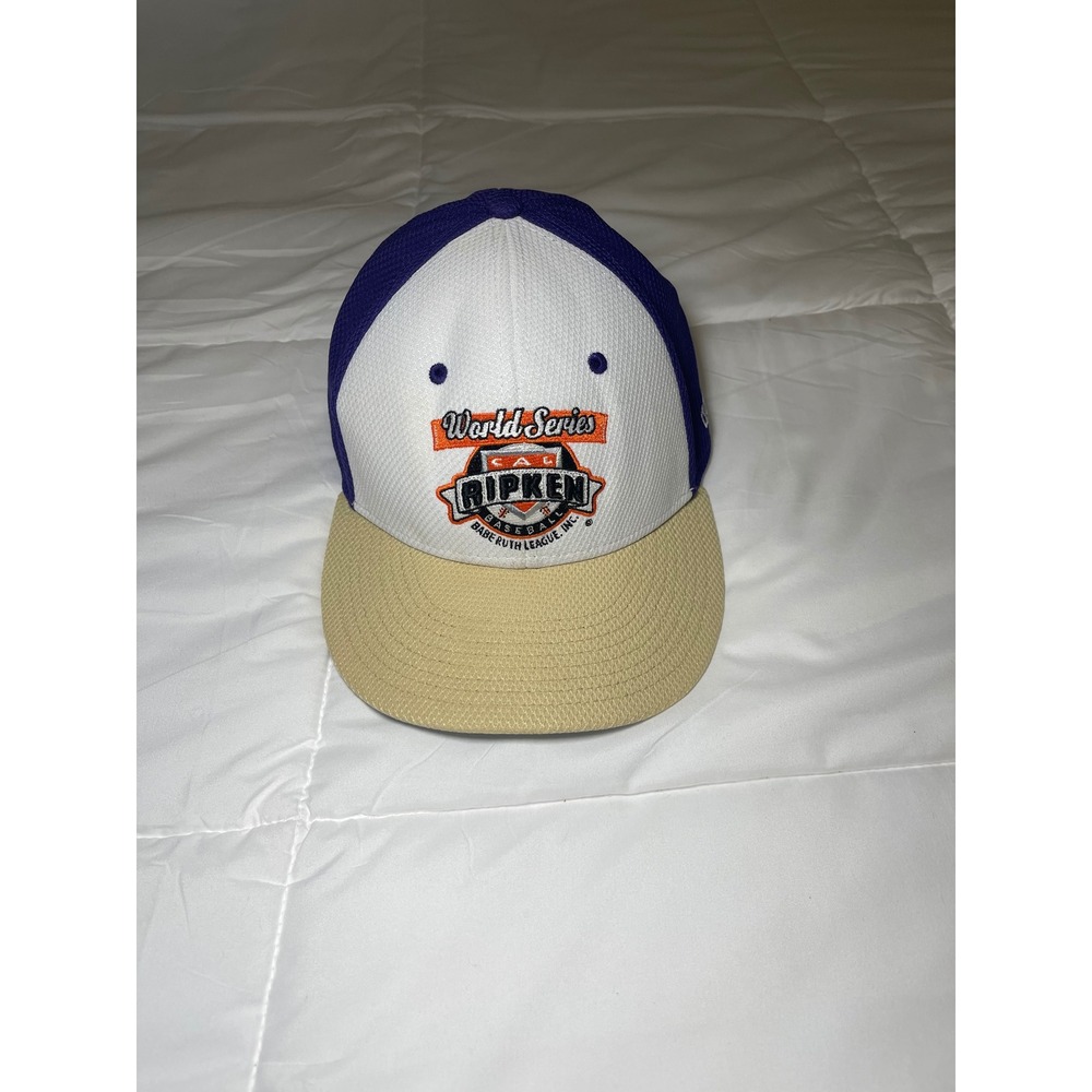 OC Sports Cal Ripken World Series Baseball Cap Purple White Tan S/M A-Flex Hat